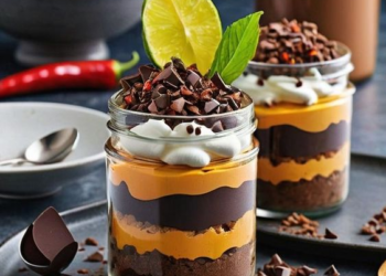 Mousse de ciocolată neagră cu chili