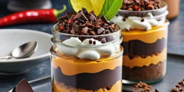 Mousse de ciocolată neagră cu chili