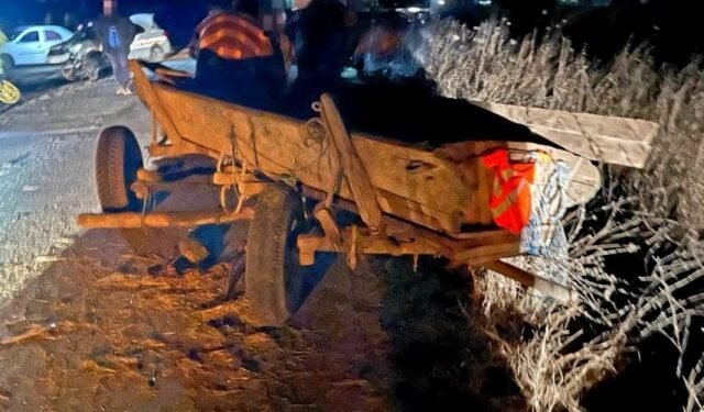 Căruță cu opt copii, lovită de autocamion