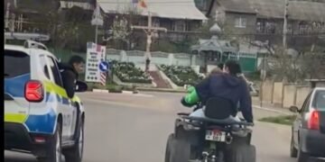 Trei copii pe ATV au fugit de polițiști – VIDEO