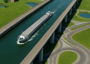 Podul cu apă care „plutește” peste autostrăzi – Sart Canal Bridge