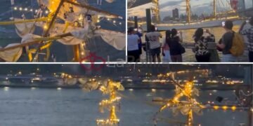 Tragedie în New York: Navă a Marinei mexicane s-a izbit de Podul Brooklyn