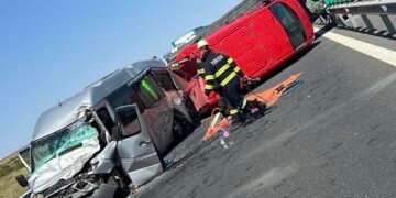 Autostrada A1: trafic blocat, intervenție cu elicopter SMURD