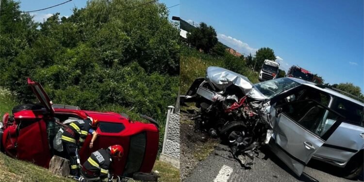 Mașini avariate, persoană încarcerată