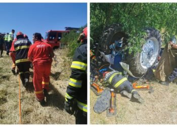 Bărbat de 37 de ani, în stare critică după ce s-a răsturnat cu tractorul