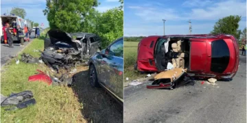 Accident cu șapte victime și trei mașini