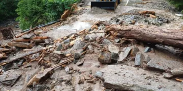 Viitura a făcut prăpăd pe un drum turistic