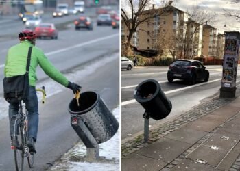 Copenhaga, orașul în care chiar și coșurile de gunoi sunt prietenoase cu bicicliștii