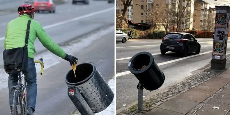 Copenhaga, orașul în care chiar și coșurile de gunoi sunt prietenoase cu bicicliștii