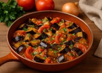 Vinete înăbușite cu roșii și usturoi: o murătură perfectă de iarnă