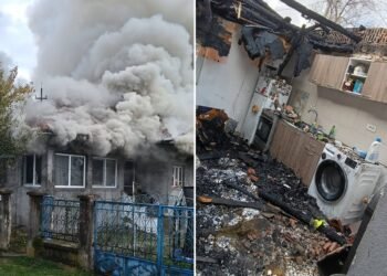 O familie cu trei copii a rămas fără casă, după ce locuința le-a fost mistuită de flăcări