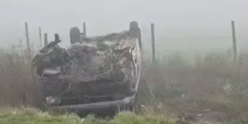 Un microbuz cu nouă pasageri s-a răsturnat. Cinci persoane au ajuns la spital!