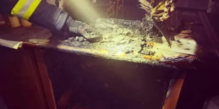 Incendiu la biserică, de la lumânările aprinse