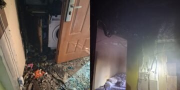 Sărbători triste, într-un apartament distrus de incendiu