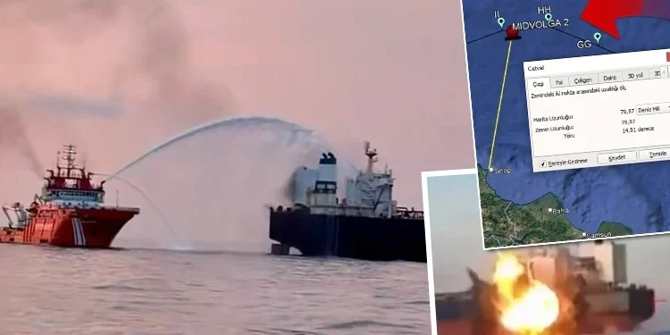 Nou atac asupra unei nave comerciale în Marea Neagră: petrolierul MIDVOLGA-2, lovit la 80 de mile de coasta turcă