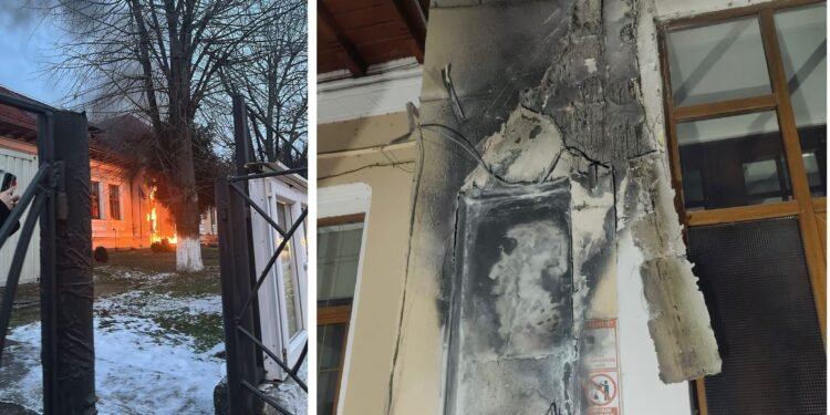 Incendiu la un liceu din Târgu Jiu