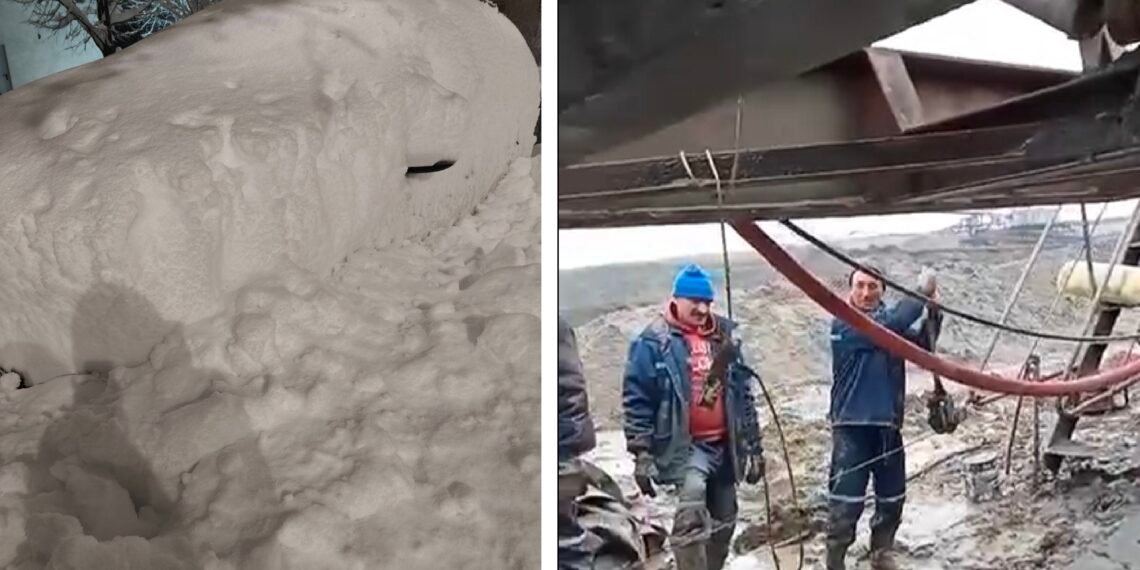 Sute de mineri mințiți fac protest la București, capitala e paralizată de ninsori