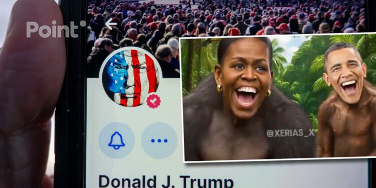 Trump a publicat un videoclip în care familia Obama apare sub forma unor maimuțe 🐒