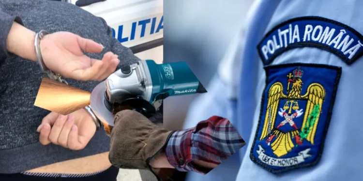 A fugit încătușat de polițiști, iar prietenii i-au tăiat cătușele cu flexul
