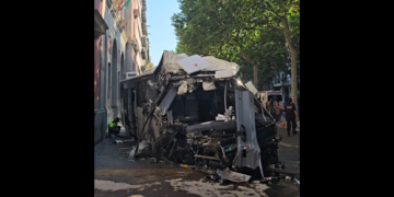 Autocar scăpat de sub control