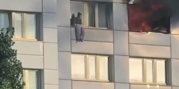 Scara pompierilor era prea scurtă, așa că a sărit. Continuarea te va lăsa fără cuvinte!
