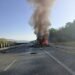 I-a luat foc remorca de la camion