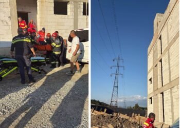 Accident de muncă șocant la Târgu Jiu! Un tânăr s-a electrocutat pe o clădire. Cablul ar fi făcut arc electric lângă rețeaua de înaltă tensiune