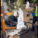 Incendiu într-un cimitir din Tismana. Doi polițiști au intervenit înainte ca focul să se extindă