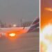 Un avion a luat foc pe pistă, chiar înainte de decolare