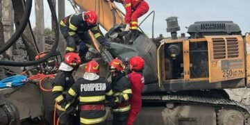 Muncitor strivit sub a grindă de beton